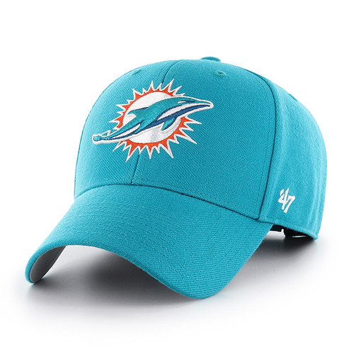 Miami Dolphins Light Blue Brand 47 MVP Wool Hat with Primary Logo One Size Fits Most