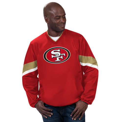 San Francisco 49ers Men's pullover V-Neck windbreaker  GIII Carl Banks 2-Tone