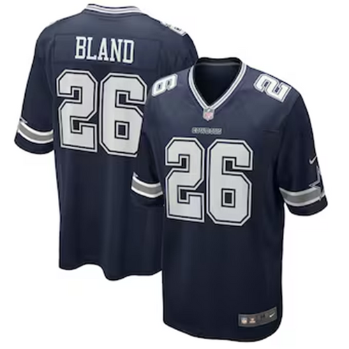 Dallas Cowboys Mens Blue and White Nike Daron Bland #26 Players Home Game Jersey