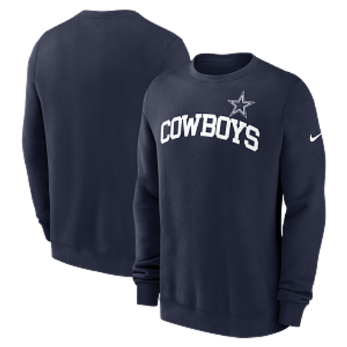 Dallas Cowboys Men's Crew Sweatshirt Club Name And Logo Blue Nike