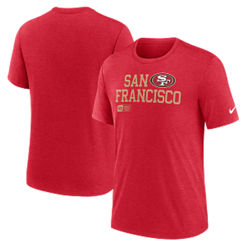 San Francisco 49ers Mens Red Nike Lockup Soft T Shirt with Name and Team Logo