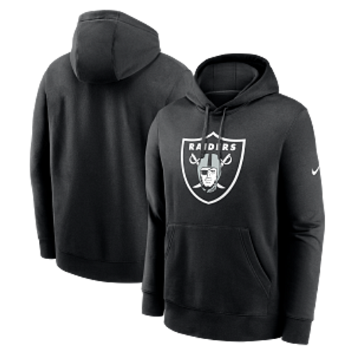 Las Vegas Raiders Mens Black Nike Club Retro Logo Hoodie