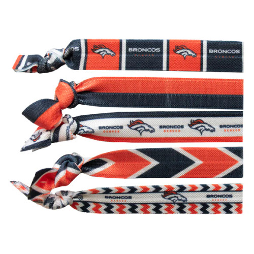 Denver Broncos Team Logo Knotted Hair Ties Five Pack by Little Earth Productions 