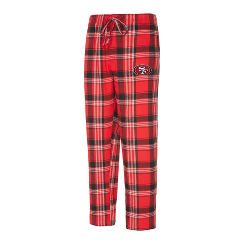 San Francisco 49ers Mens Region Red Plaid Flannel Pant with Team Logo by Concept Sports