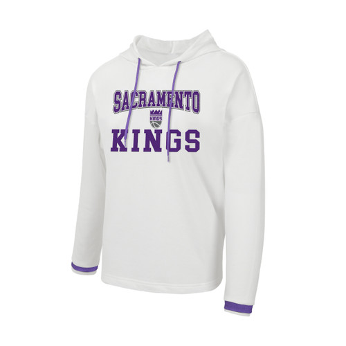 Sacramento Kings Womens White French Terry Pullover Hood with City Name Logo by Concept Sports