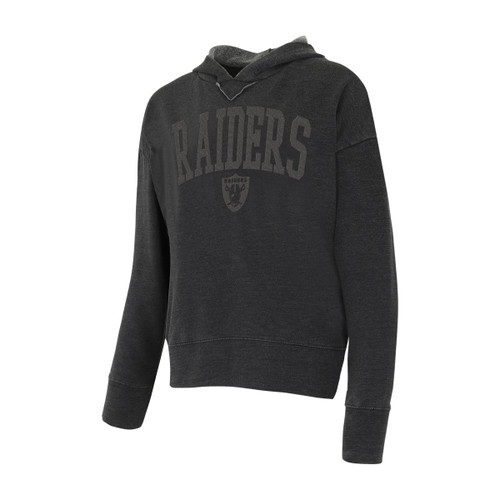 Las Vegas Raiders Womens Charcoal Pullover Hoodie with Tonal Team Logo by Concept Sports