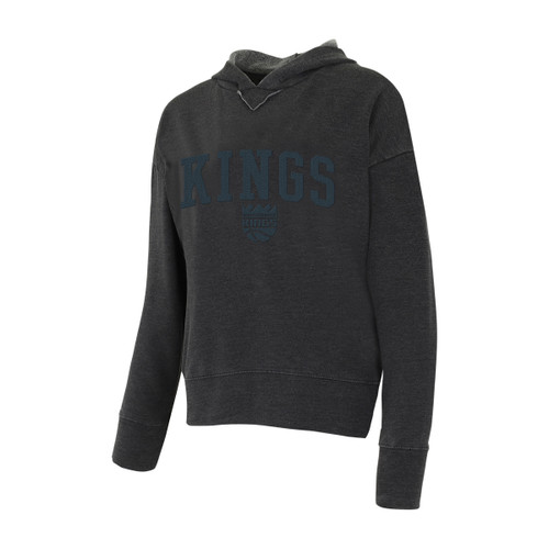 Sacramento Kings Womens Charcoal Pullover Hoodie with Tonal Team Logo by Concept Sports