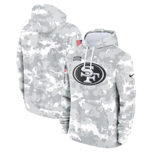 San Francisco 49ers Mens White Camo Nike Club Salute to Service Pullover Hoodie San Francisco 49ers Mens White Camo Nike Club Salute to Service Pullover Hoodie