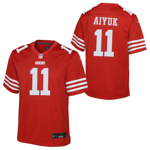 San Francisco 49ers Youth Red and White Nike Branden Aiyuk #11 Team Home Jersey by Outerstuff