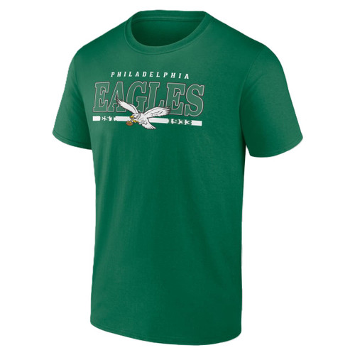  Philadelphia Eagles Mens Kelly Green Vintage Cotton Tee with Team Name Logo