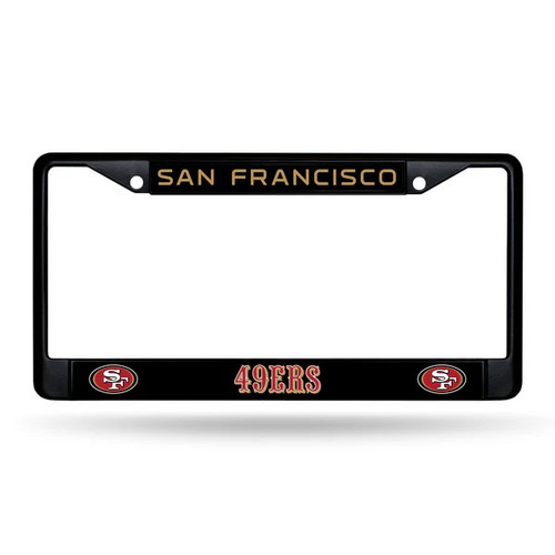 San Francisco 49ers Black Metal Auto Plate Frame By Rico