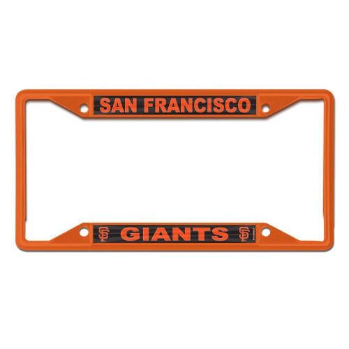 San Francisco Giants Orange and Black Inlaid Chrome License Plate Frame with Glossy Letters by Wincraft