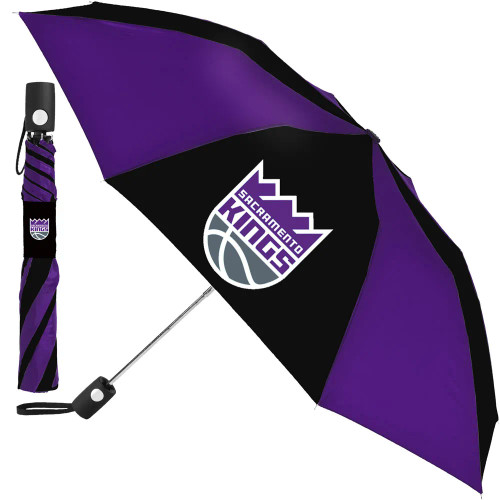 Sacramento Kings Purple and Black 42 in Folding Umbrella with Team Logo by Wincraft 