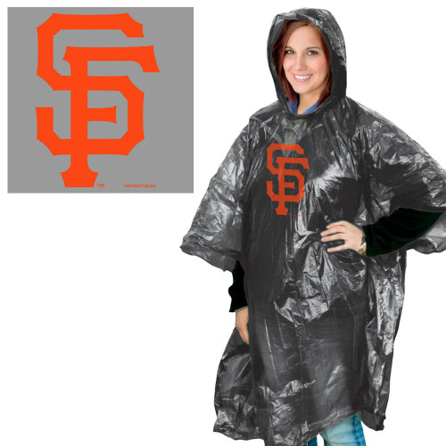 San Francisco Giants Rain Poncho with Large Team Logo by Wincraft One Size Fits Most 
