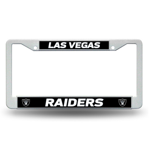 Las Vegas Raiders White Plastic License Plate Frame by Rico 