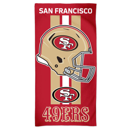 San Francisco 49ers 30x60 Beach Towel with Team Helmet Logo by Wincraft 