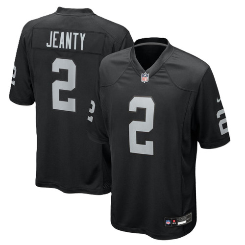 Las Vegas Raiders Mens Black Nike Ashton Jeanty #02 Home Players Jersey