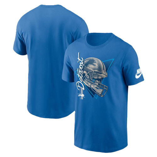 Detroit Lions Mens Battle Blue Nike Rewind Essential Cotton Tee Detroit Lions Mens Battle Blue Nike Rewind Essential Cotton Tee
