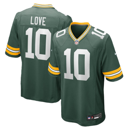 Green Bay Packers Mens Fir Green Nike Jordan Love #10 Game Day Home Jersey