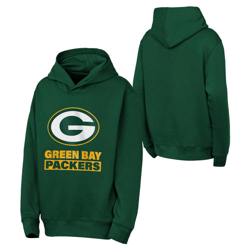 Green Bay Packers Youth Pullover Hooded Sweatshirt Green
