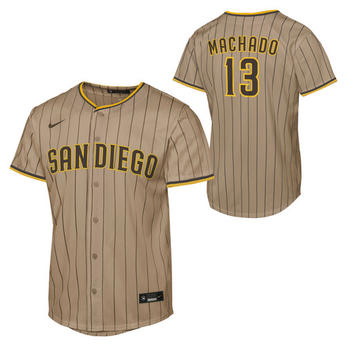 San Diego Padres Youth Manny Machado #13 Stitched Alternate Jersey Tan