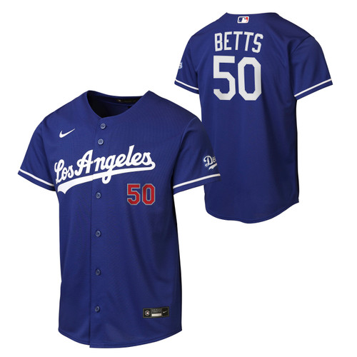 Los Angeles Dodgers Mookie Betts # 50 Youth  Limited  Alternative Jersey Royal Blue