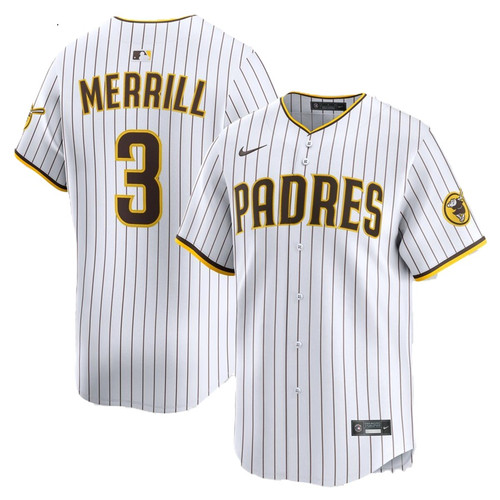San Diego Padres Jackson Merrill # 3 Mens Limited Home Jersey White
