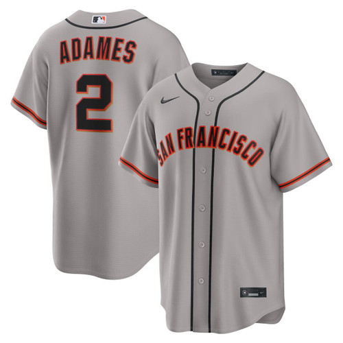 San Francisco Giants Willy Adames # 2 Road Jersey Grey