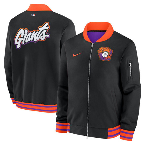 San Francisco Giants Mens Full Zip Two Sided City Connect Jacket Black Nike