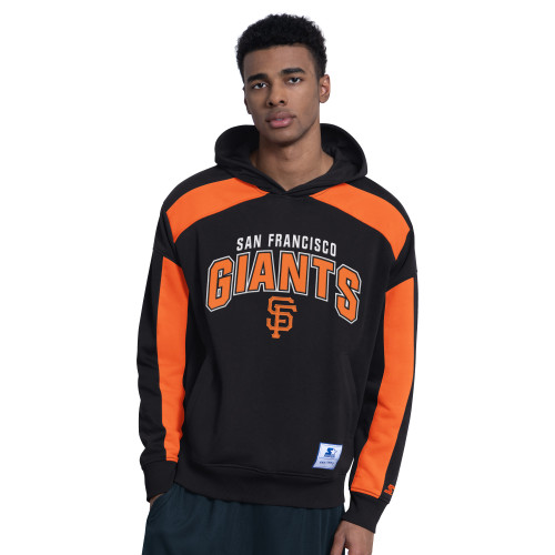 San Francisco Giants Mens Hooded Pullover Sweatshirt Black And Orange GIII