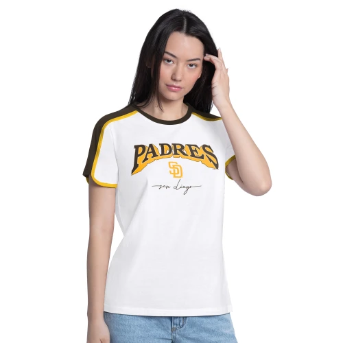 San Diego Padres Womens Three Color Round Neck Tee White GIII