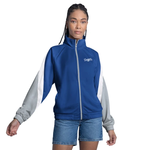 Los Angeles Dodgers Womens 2 Sided Fullzip Track Jacket Blue GIII