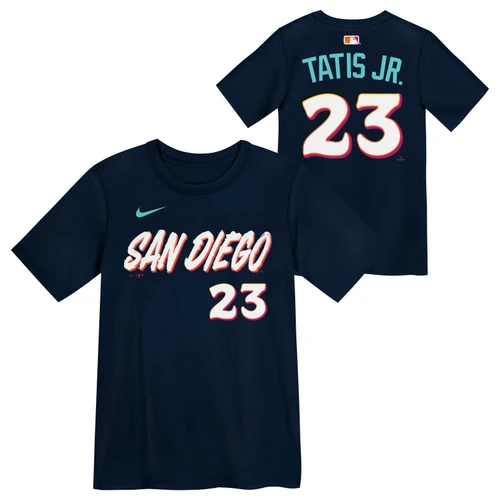 San Diego Padres Fernando Tatis Jr. # 23 Youth Preschool Name And Number Tee City Connect Dark Obsidian Nike