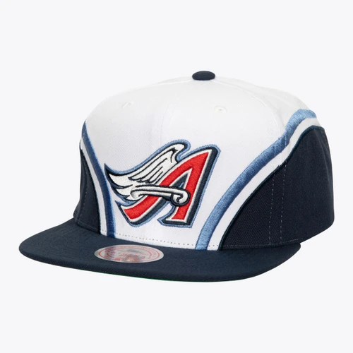 Los Angeles Angels Snapback Hat Retro Logo Anaheim White Mitchell And Ness