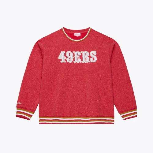 San Francisco 49ers Mens Crew Sweatshirt Red Mitchell And Ness