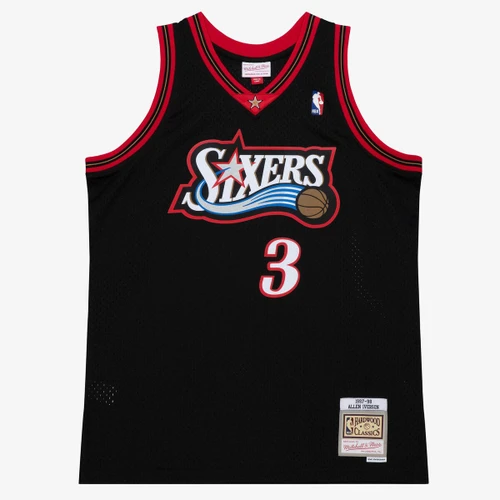 Philadelphia 76ers Allen Iverson # 3 1997 Stitched Jersey Road Black Mitchell And Ness