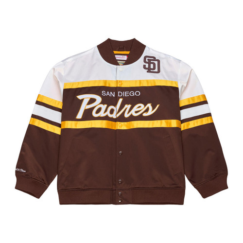 San Diego Padres Mens Snap Front Satin Jacket 3 Color Mitchell And Ness