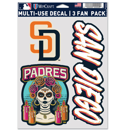 San Diego Padres 5.5" X 7.75" 3 Pack Decal Set By Wincraft