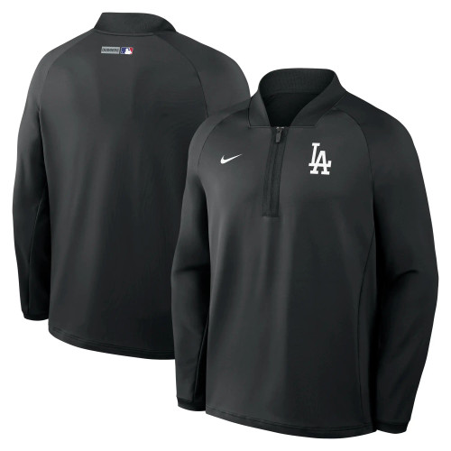 Los Angles Dodgers Men's 1/4 Zip Sweatshirt Black Nike