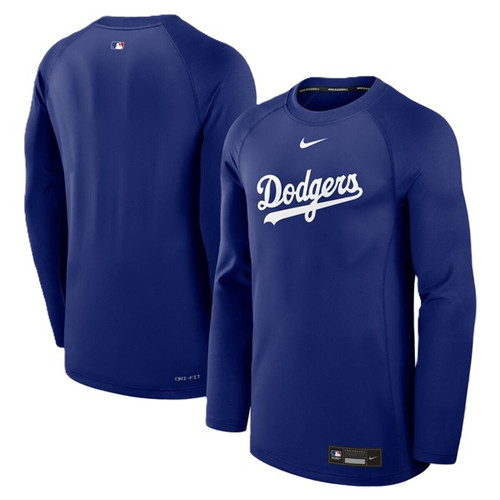 Los Angeles Dodgers Mens Long Sleeve Shirt Game Time Royal Blue Nike