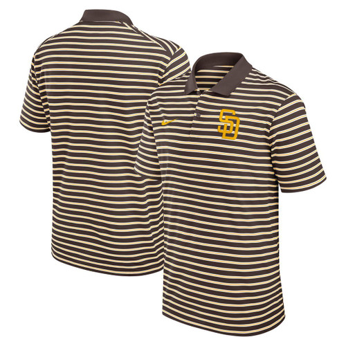 San Diego Padres Men's Polo Shirt Pinstripe Brown/White Nike