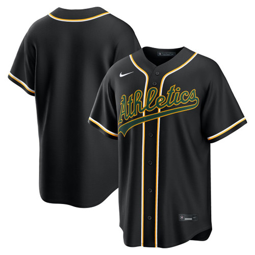 Oakland Athletics Men's Fashion Replica Jersey Carbon Black Nike