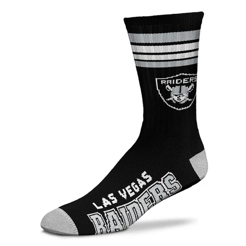 Las Vegas Raiders Men's Four Stripe Crew Sock By For Bare Feet