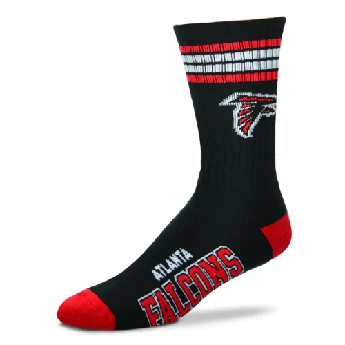 Atlanta Falcons Men's Four Stripe Crew Sock By For Bare Feet