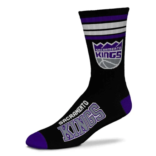 Sacramento Kings Men's Four Stripe Crew Sock By For Bare Feet