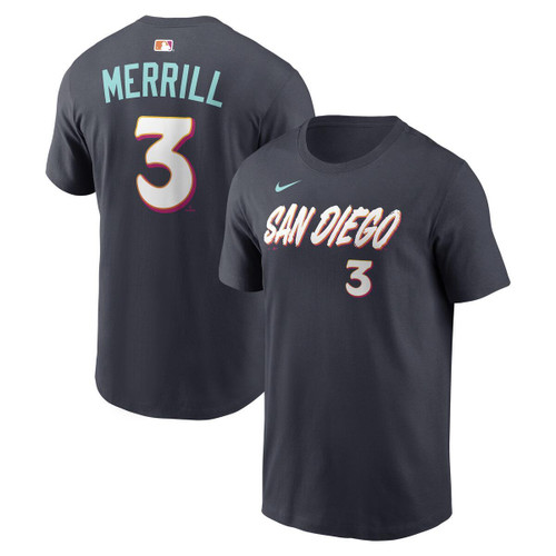 San Diego Padres Jackson Merrill # 3 Name And Number Tee Shirt City Connect Nike