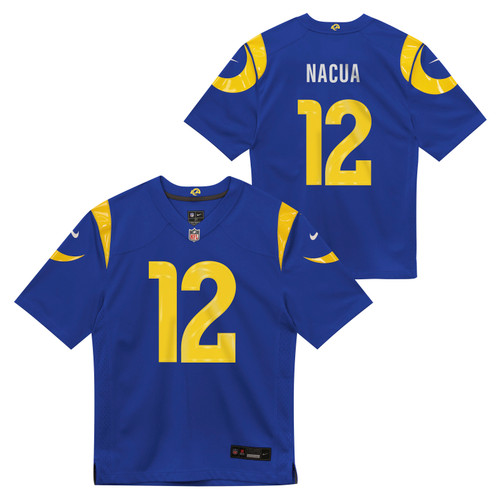 Los Angeles Rams Puka Nacua # 12 Youth Toddler Game Jersey Home Blue Nike
