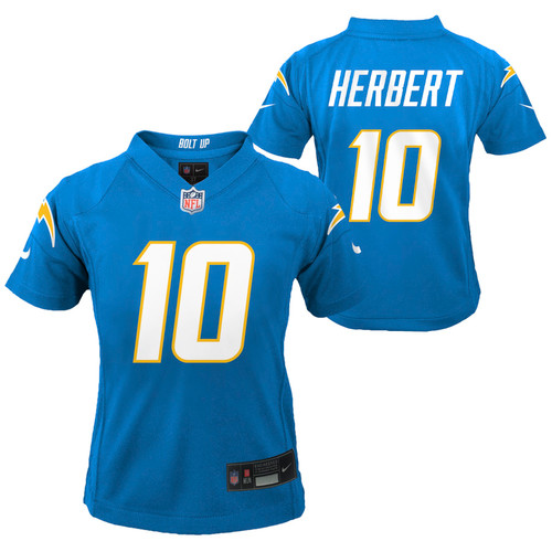 Los Angeles Chargers Justin Herbert # 10 Youth Toddler Home Jersey Light Blue Nike