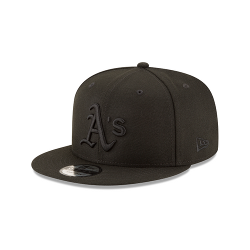 Athletics' Black with Black Logo New Era 9Fifty Snapback Hat 