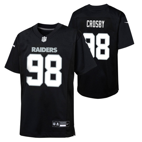 Las Vegas Raiders Maxx Crosby # 98 Youth Carbon Black Jersey Fanatics
